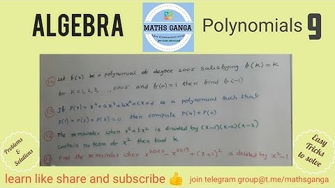 #mathsganga #jeemaths #remaindertheorem Logical Problems on remainder Theorem and factor Theorem