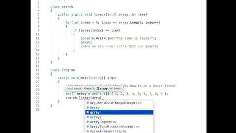 Linear Search in C# in less than a minute by WhyBeeKay
