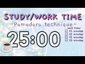 Pomodoro technique (25 + 5 mins break) with study music 📚  💫aesthetic💫