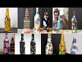 10 bottle decor ideas | DIY bottle painting | Bottle decor for beginners | 10 Glass bottle decor