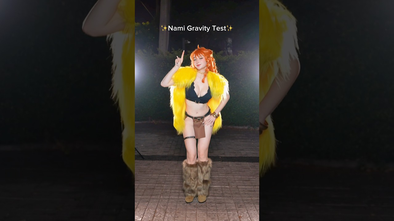 Rate the gravity from 1 to 10🤭💃🏻🔥 #anime #onepiece #nami#elbaf #cosplay #waifu #gravity #fyp