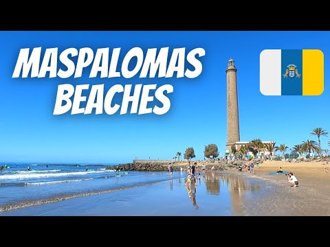 Playa del Inglés walk to Playa de Maspalomas | Beach walking tour | Gran Canaria | March 2022