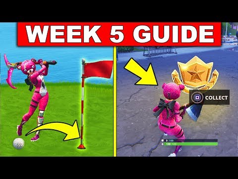 Fortnite WEEK 5 CHALLENGES GUIDE! – FOLLOW THE TREASURE MAP FOUND IN HAUNTED HILLS, GOLF LOCATIONS