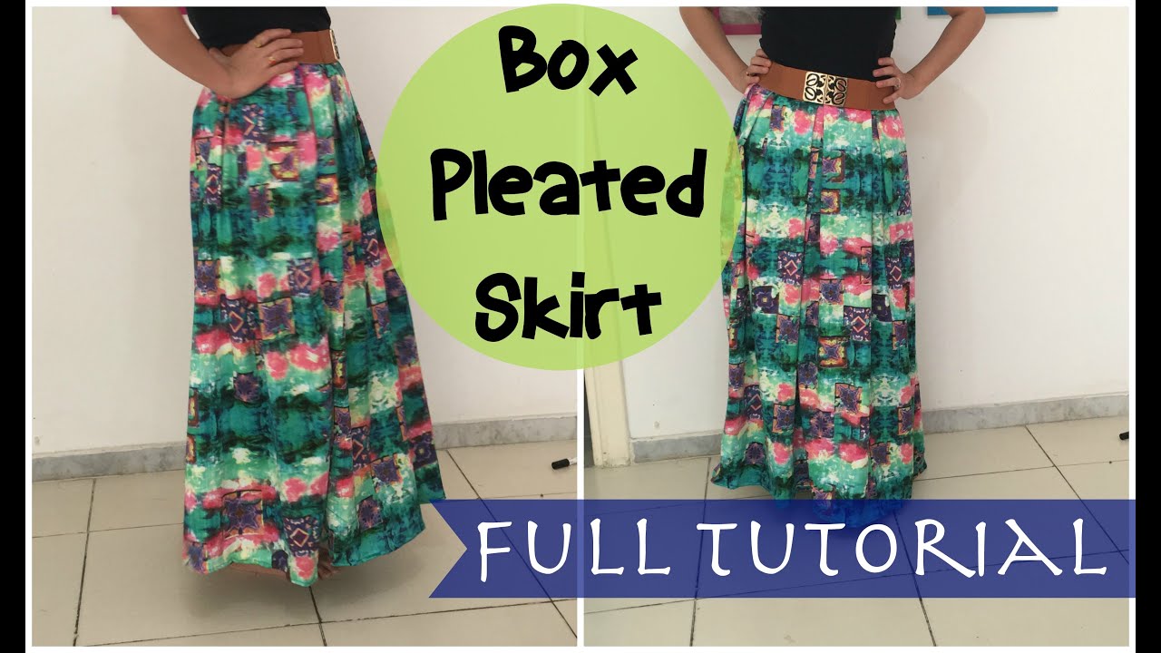 Box pleated skirt- Full Tutorial - YouTube