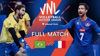 🇧🇷 BRA vs. 🇫🇷 FRA - Full Match | Men's VNL 2021