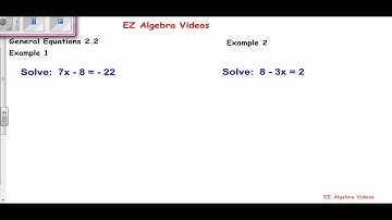 Solving General Equations__Examples 1 & 2 - EZ Algebra