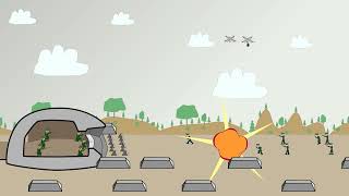 French grenade drones and rifle soldiers defend bunkers against German petty officers