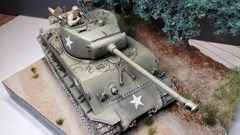 Part 2 Upper Hull. Tamiya Sherman Easy Eight kit 35346. Complete build with display base.