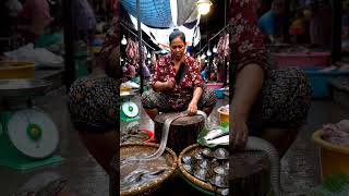 Selling Wild Meet Traditional Asian Market #streetfood #food #market #eating #animalsmarket #snake