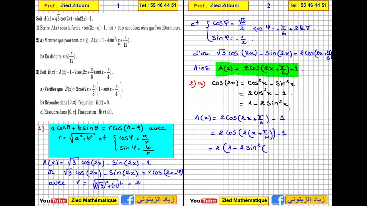 01- Trigonométrie 3ème Math / Science / Technique.