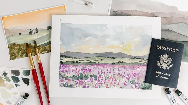 Easy Watercolor Landscapes: Painting a Lavender Field - Part 1