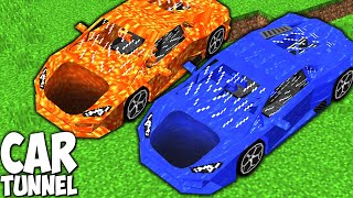 What's INSIDE the SECRET TUNNELS in LAVA vs WATER CAR in Minecraft ? NEW SECRET CAR GARAGE UPGRADE !