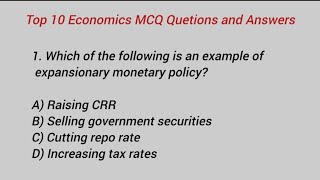 Today's 10 Important Economics MCQ Questions and Answers 