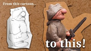 Wilf - rare comic strip character brought to life sculpted from polymer clay
