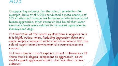 Neural And Hormonal Explanations of Aggression