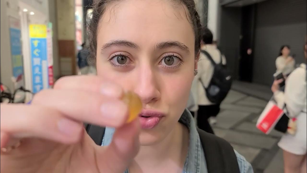 We Try Japanese Peach Gummies! | Trying Japanese Candy In Osaka!