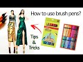 How to use Camlin Brush Pens | Explained | Fashion Illustration