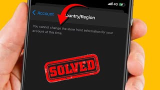 You cannot change the storefront information for your account at this time | iPhone | Fix