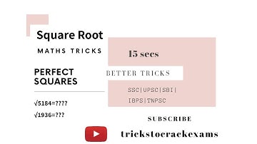 Square root of 4 digit number | Part-4 | SBI | RRB #trickstocrackexams