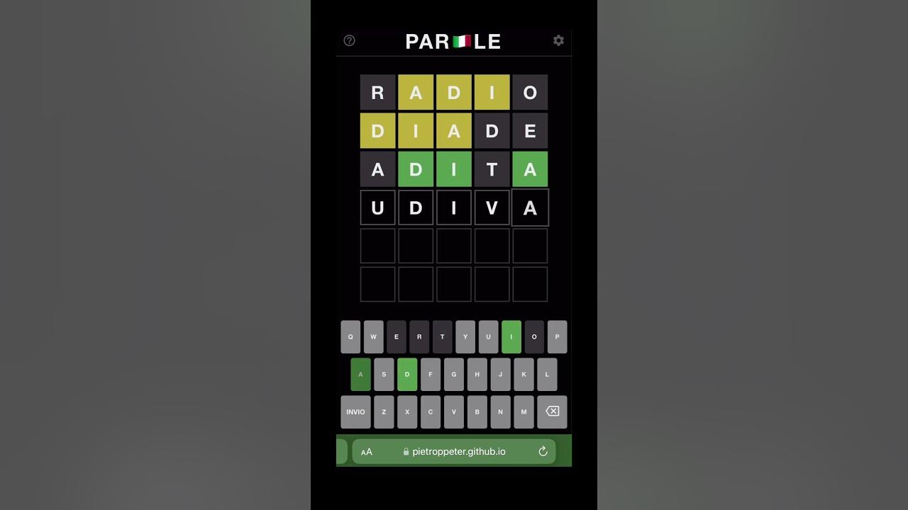 Parle italian wordle jan 26 2023 youtube