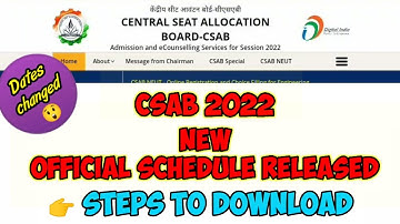 Csab 2022 | Josaa 2022 | Csab 2022 schedule | Josaa physical reporting | #josaa #csab #jeemain #jee