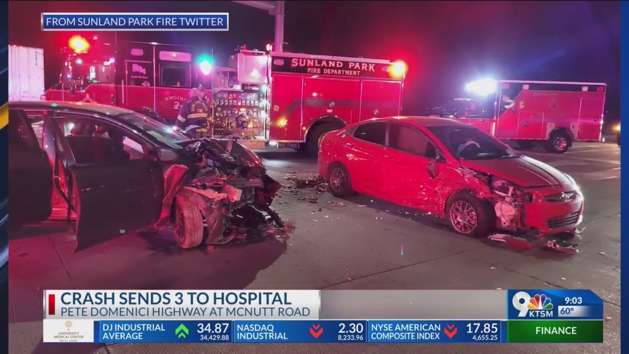 Crash near Santa Teresa sends 3 people to hospital - YouTube