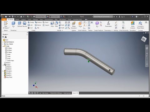 Hitch Pin, 30degree Elbow Autocad Inventor Tutorial, UNISA CAD161s, Autodesk