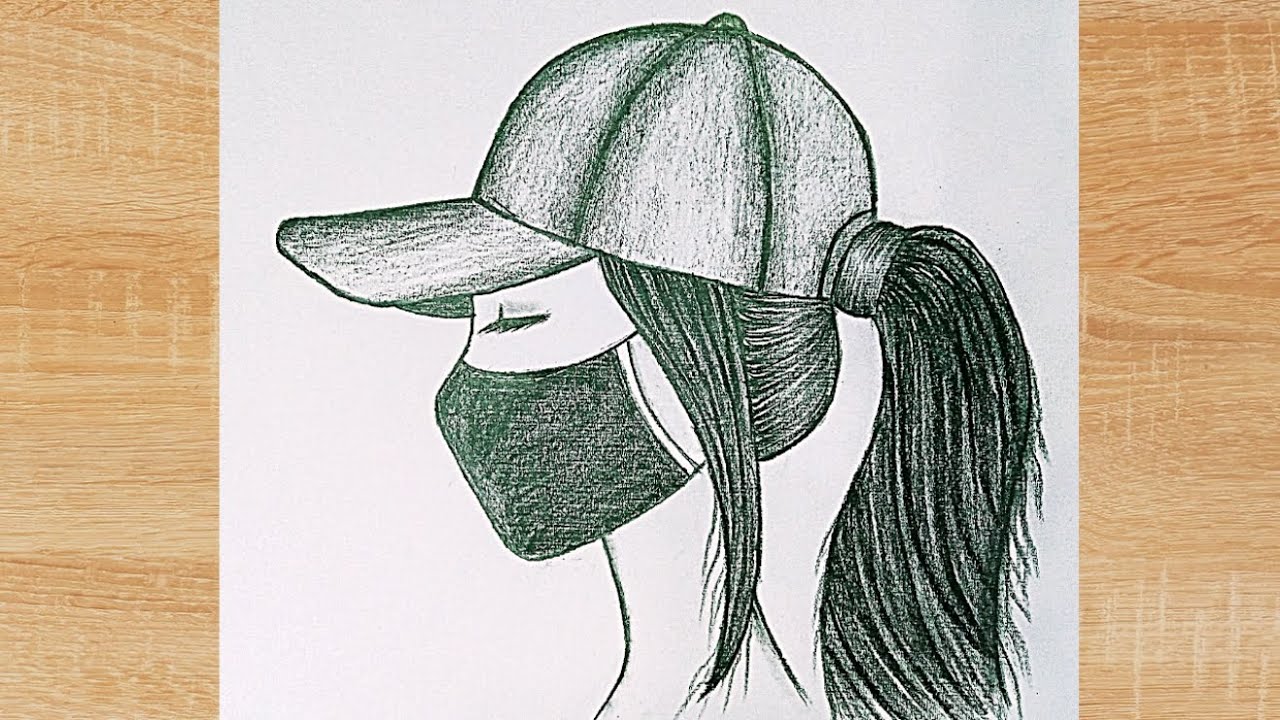 how to draw a girl wearing cap Easy step by step || girl drawing for ...