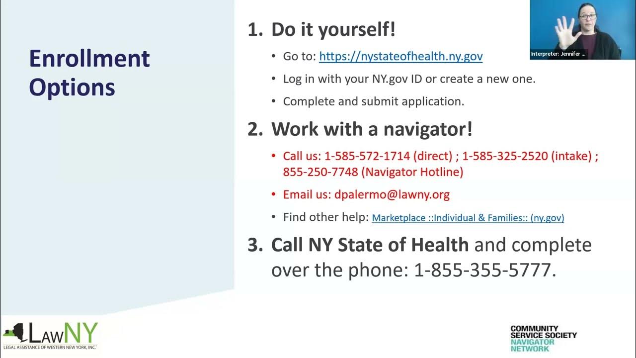 Health Insurance Options in New York State Presented by Legal - Legal Assistance Of Western New York Inc
