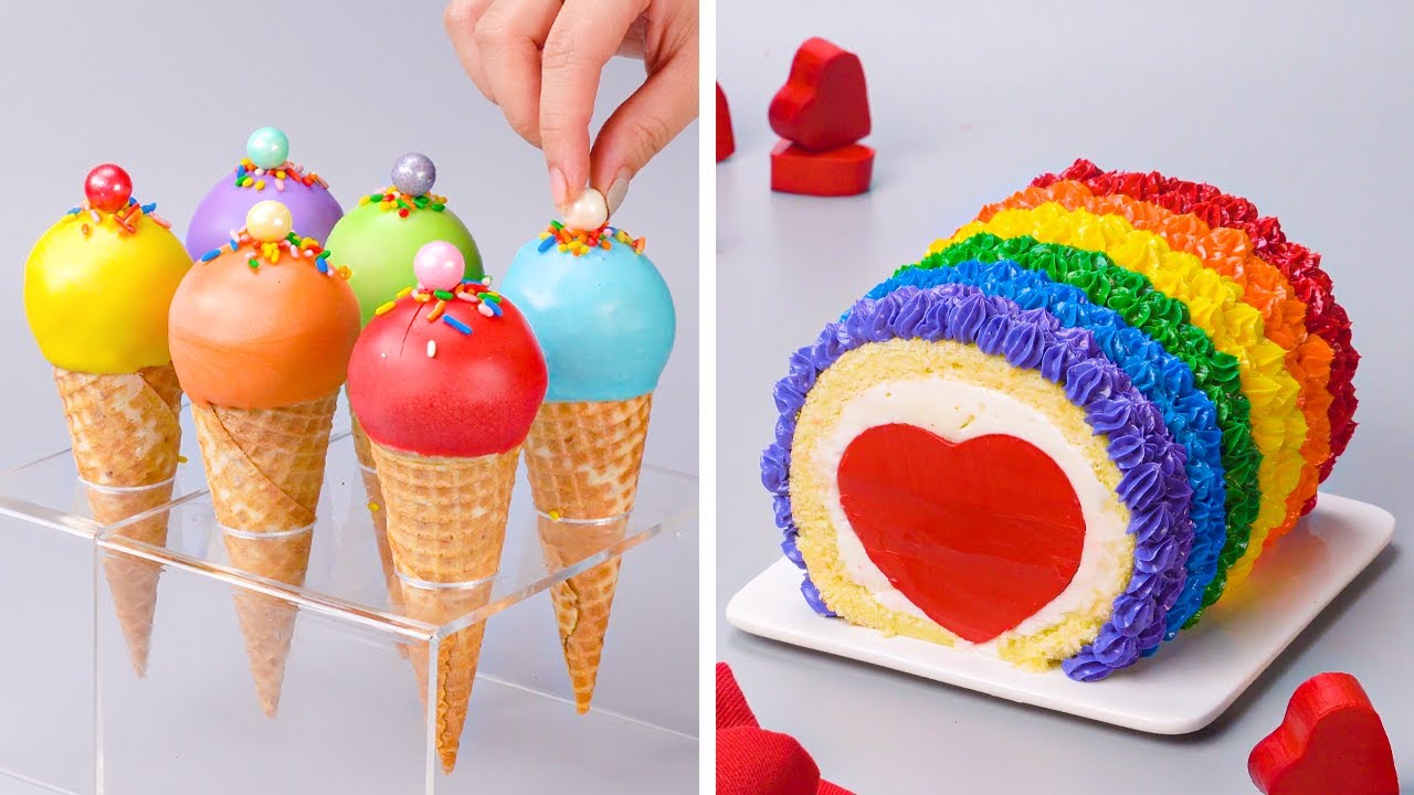 ⁣Oddly Satisfying Rainbow Cake Decorating Tutorials | Cake Lovers