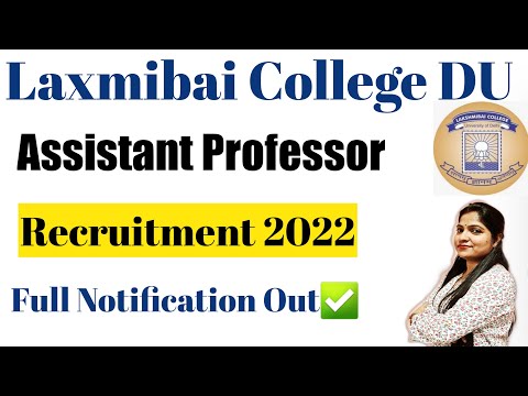 Laxmibai College Delhi University Assistant Professor Vacancy 2022 | Laxmibai College DU Recruitment