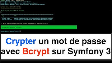 Tutoriel 14 Crypter un mot de passe avec bcrypt pour un utilisateur en mémoire sur Symfony 3