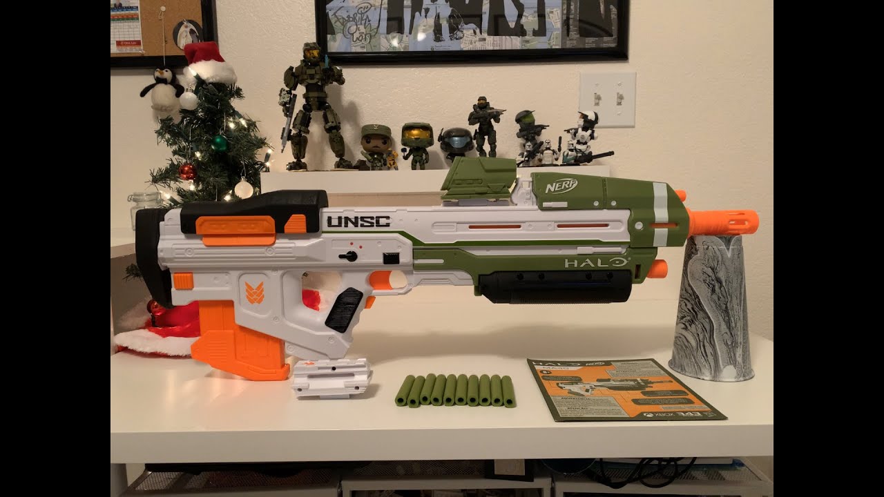 NERF Halo MA40 Motorized Dart Blaster Includes Removable 10-Dart