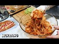 리얼먹방:) 대충대충 초간단 김치비빔국수 먹방!! 디저트는★샐러드빵ㅣSpicy Kimchi noodlesㅣキムチビビムグクスㅣMUKBANGㅣEATING SHOW