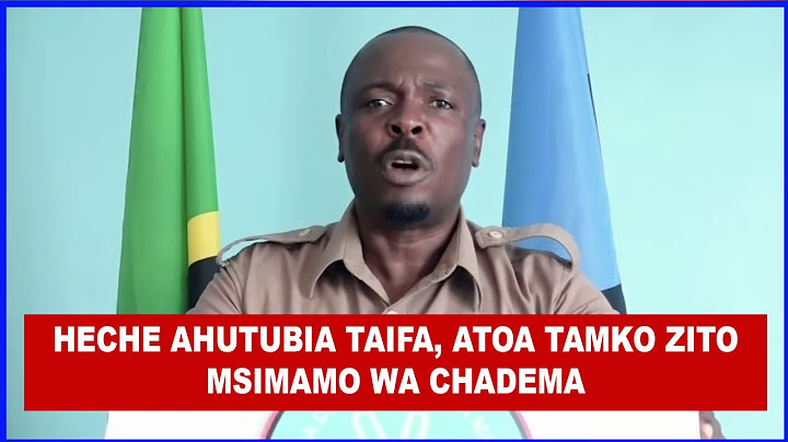 DUH! HECHE ATOA TAMKO ZITO MSIMAMO WA CHADEMA UKO PALE PALE NO REFOM NO ELECTION
