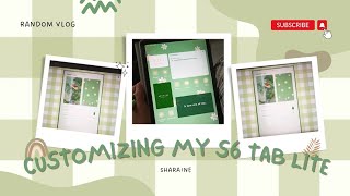 customizing my S6 Tab Lite 2022 version - green theme 🍀 | vlog 6 screenshot 4