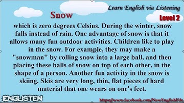 Learn English via Listening Level 2 Unit 84 Snow