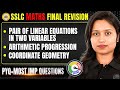SSLC Maths Final Complete Revision 2026 🔥 | PYQs + Most Important Questions | Full Marks Strategy