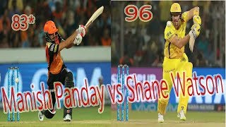 Csk vs srh vivo ipl 2019 highlights match 41-shane watson 96 manish
pandey 83* batting