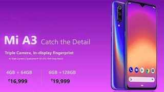 Xiaomi Mi A3 specification price and release date...