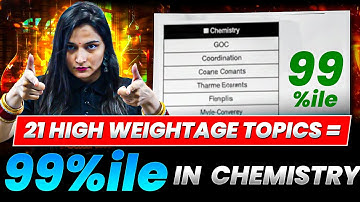 21 High Weightage Topics in CHEMISTRY = 99%ile 🔥| JEE Mains 2026 | Shilpi Mam