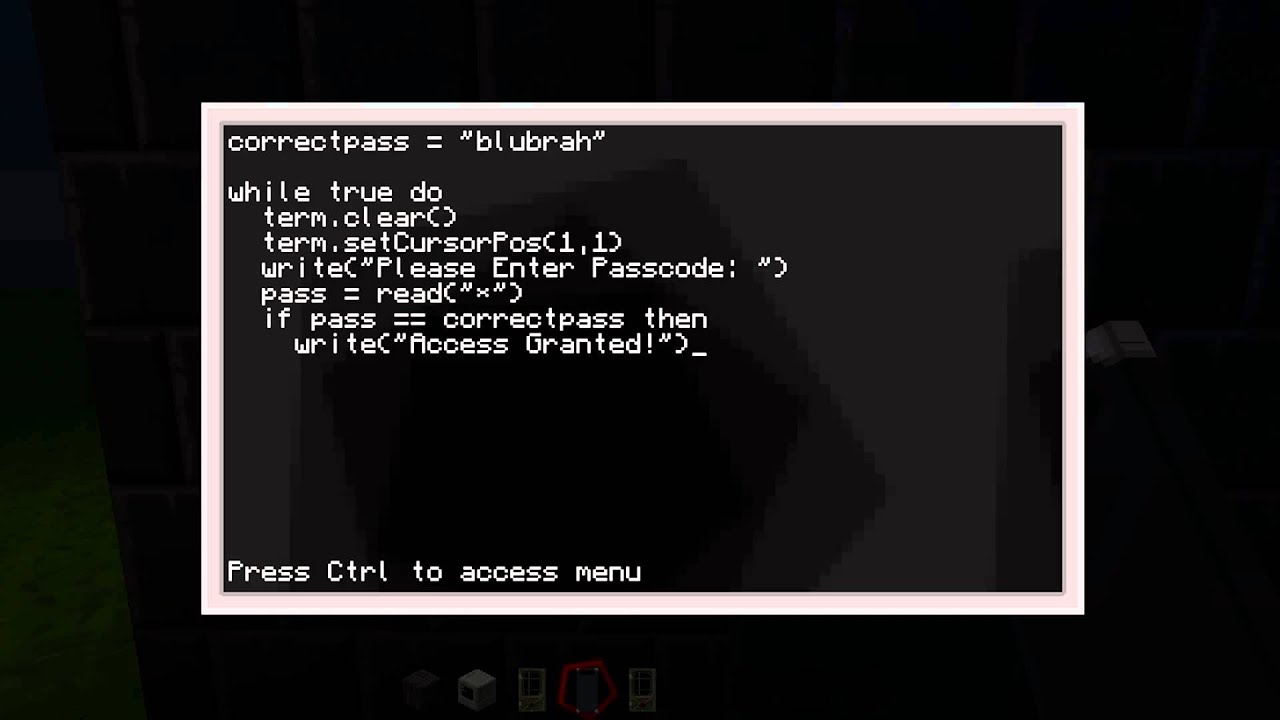 Computer Craft: Basic Password Lock Tutorial (Minecraft) - YouTube