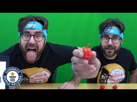 Fastest time to eat three Carolina Reaper chillis - Guinness World Records