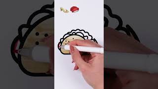 Coloring in a drawing of a taco! 🌮🎨