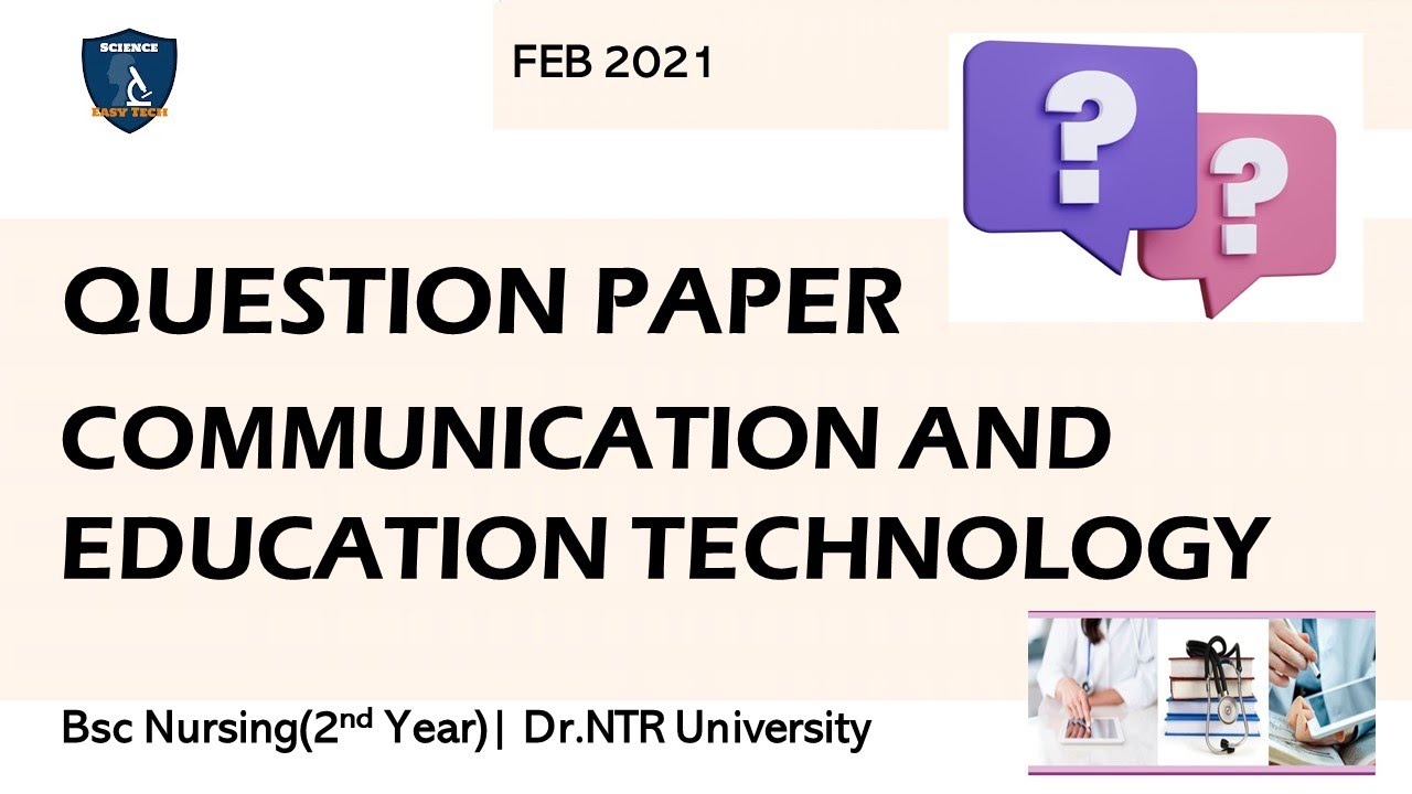 Communication and education Technology Question paper|Bsc Nursing ...