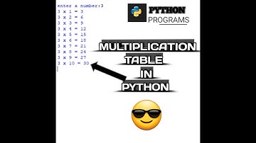Multiplication Table In Python.#pythontutorial