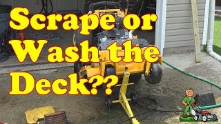 Scrape or Wash the lawn mower deck of your Wright 36i stander