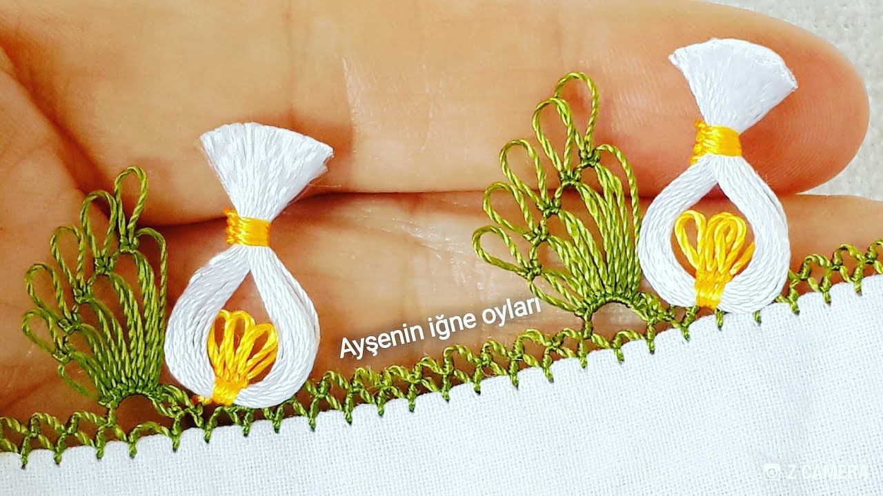 402.model Vazoda Püsküllü  iğne oyası modeli anlatımlı yapılışı DIY