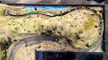 Tehachapi loop, Caliente, Cable, Monolith, Bealville and Rosamond on 4HCDs in N scale