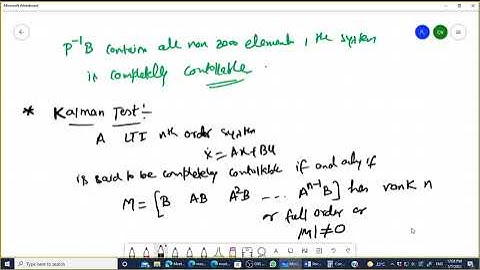 Lecture 28: Kalman Test for Controllability